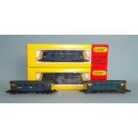 Hornby Minitrix N gauge, two N.206 BR diesel locomotives, boxed and two other diesels, (unboxed).