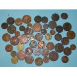 Three late-18th century halfpenny tokens, seven 19th century tokens and a collection of 18th/19th