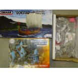 A collection of ten SHQ Miniatures cast metal model kits of tanks, various packs of figures,