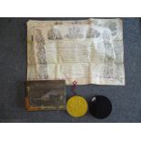 A Victorian vellum letters patent with great seal, in tin case, to Joseph Adshead regarding an