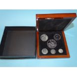 A King Edward VIII sterling silver six-piece coin set dated 1936, (crown to 3d), in fitted wooden bo