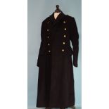 A Royal Navy Volunteer Reserve great coat and jacket, a London Scottish glengarry (a/f), with
