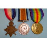 A WWI trio awarded to PLY14126 Pte J S Pearce RMLI: 1914-15 Star, British War and Victory Medals, (