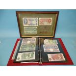 A collection of six Bank of England one-pound notes: Series 'A' Britannia issue (blue) Peppiatt (