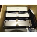 A large quantity of incomplete box sets of Parker fountain and ballpoint pens, one item only in each