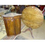 A 19th century circular tilt-top table on turned column and tripod support, 84.5cm diameter,