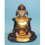 A Nadal ceramic figure of a seated samurai, no.623, 34cm high.