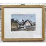 Richard Slater (20th century), 'Village Street with Rose & Crown Inn and other buildings', signed
