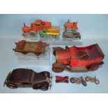 Dinky Toys, 301 Field Marshall Tractor, 343 Dodge and others, a tinplate battery-driven vintage