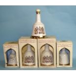 A collection of commemorative whisky bells: Birth of Prince William of Wales 1982 (x2), Wedding of