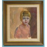 Patrick Lambert Larking (1907-1981) LITTLE GIRL Unsigned oil on canvas laid on board, typed label