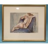 NUDE Watercolour and pastel, signed, titled verso, 30 x 21cm and a collection of unframed works