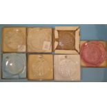 A collection of seven Lalique glass year plates: 1968/71/72/73x2/74/75, each 21.5cm diameter, (all