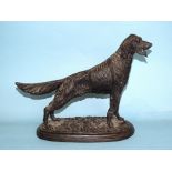 After Mene, a cast bronzed study of an Irish Setter, on shaped moulded base, 27cm high, 35cm wide,