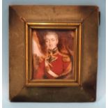19th century English School MINIATURE PORTRAIT OF A YOUNG MAN IN MILITARY UNIFORM Unsigned