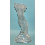 A Lalique crystal clear and frosted figure 'Danseuse Bras Leves', depicting a female nude with