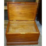 A stained mahogany chest with interior tray, 63.5cm wide, 39cm high, 43cm deep.