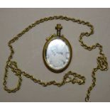 A 9ct gold rope-twist neck chain, 42cm long, 3.4g and a 9ct gold double-sided locket, (a/f), (2).