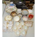 Two Victorian ceramic egg stands and a quantity of Continental and  English porcelain tea-ware,