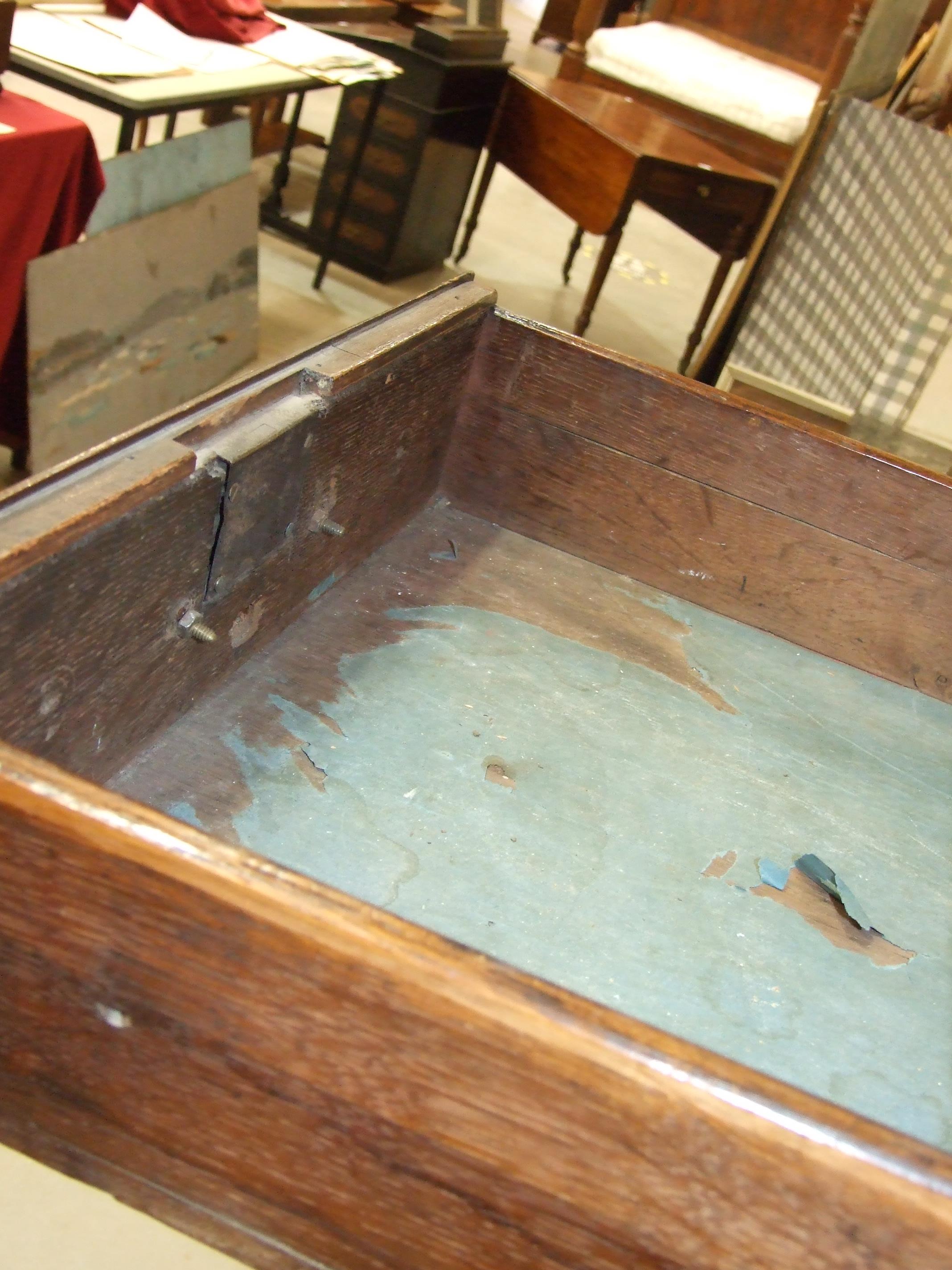 A Georgian oak chest on stand, the chest with two small and three long graduated drawers, the base - Image 4 of 7