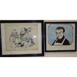 John Musgrave-Wood "Emmwood" (1915-1999) PETER SCOTT & CHUMS An original ink and wash cartoon