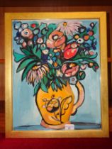Nata Lovett-Turner (1915-1990) Still Life - Jug with Flowers, oil on board, signed verso, 47 x 37cm.