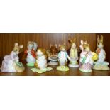 A collection of eight Beswick Beatrix Potter figures, all BP3: Mr Benjamin Bunny, Fierce Bad Rabbit,