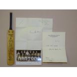 Cricket: a Len Hutton autograph on County Cricket ground, Trent Bridge, Nottingham notepaper, a