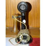 A vintage candlestick telephone, 31cm high.