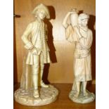 A Royal Worcester blushed ivory figure of a gentleman wearing a tricorn hat, signed Hadley,