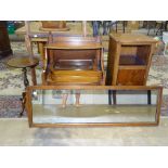 A mahogany pot cupboard, a 19th century commode, a folding table-top mirror and other items.