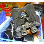 A pair of Lichter 15x80 binoculars, no.3104, a pair of Yashica 8x40 binoculars, a pair of