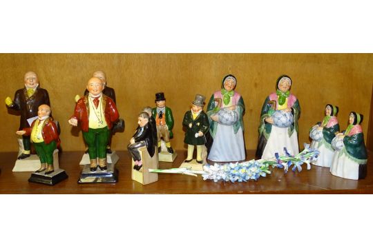 Thirteen Royal Harvey ceramic Dickensian figures, 13-19cm high and other ceramics. - Image 1 of 2