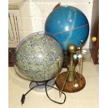 A modern Scan illuminated celestial globe, approximately 28cm diameter, a Columbus Verlag Paul
