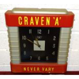 A Smith Sectric Craven 'A', Never Vary plastic wall clock, 33 x 36cm, (electric motor removed and