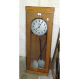 An oak-cased Chronotechna factory time clock, 93 x 32.5cm, a Benson chiming mantel clock, one