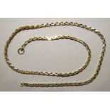 A 9ct gold espiga-link neck chain, (no ring bolt), 39.5cm, 12.6g.
