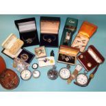 Four various open-face pocket watches, other watches, cufflinks and studs, etc.