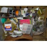 A large collection of fly-tying and lure-making hooks, swivels and miscellaneous items.