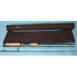 A Sage GSP 470-3 graphite 7'' 3-piece spinning rod in bag and original tube, line weight 8-17lb.