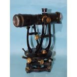 Cooke, Troughton & Simms Ltd, London & York, a black-lacquered metal theodolite no.17838, (a/f), a