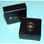 A Queen Victoria Diamond Jubilee 125th Anniversary 2022 gold one-eighth of a sovereign, in capsule.