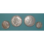 Two Victorian half-farthings: 1843/44, an 1889 sixpence, ten Edward VII silver threepences, other
