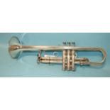 A Reynolds, USA, Clarin Era silver-plated trumpet numbered 294056, cased and an empty case, (2).