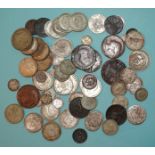 A quantity of British coinage, including a small collection of pre-1947 silver,