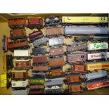 OO gauge, 43 unboxed wagons by Hornby, Dublo, Triang, Lima, etc, including some kit-built examples.