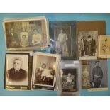 A quantity of Victorian and Edwardian cartes de visite (x40) and cabinet photographs (x85), mainly