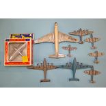 Dinky diecast planes: 702 Comet, seven other planes, (unboxed), play-worn and a boxed Bachmann 94