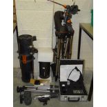 A Celestron Nexstar 127SLT telescope and an Astromaster 130 telescope, with tripods, (incomplete).