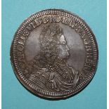 A Charles VI Austrian two-thaler coin, weight 57.7g.